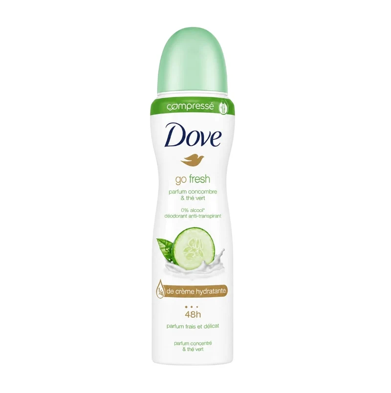 Dove Go Fresh Déodorant Spray Compressé Concombre & Thé Vert 48H