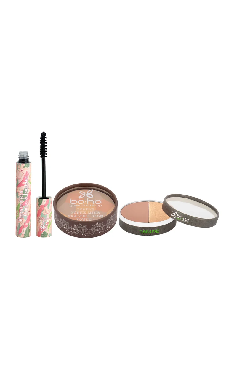 Kit best sellers bio - Mascara, poudre bonne mine & palette duo