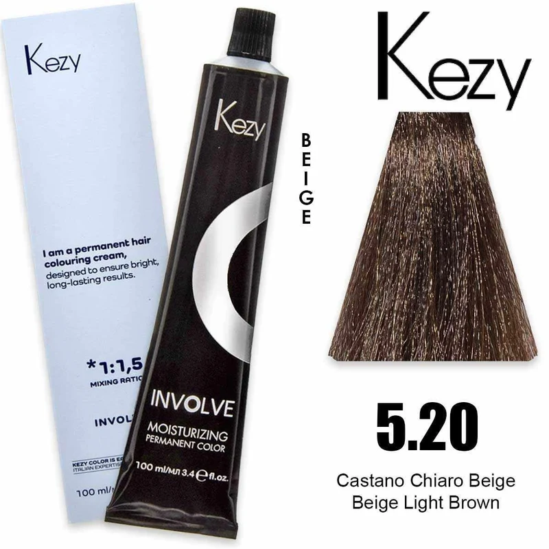 Kezy Involve Colore Castano Chiaro Beige 5.2 100 ml — Tinta capelli