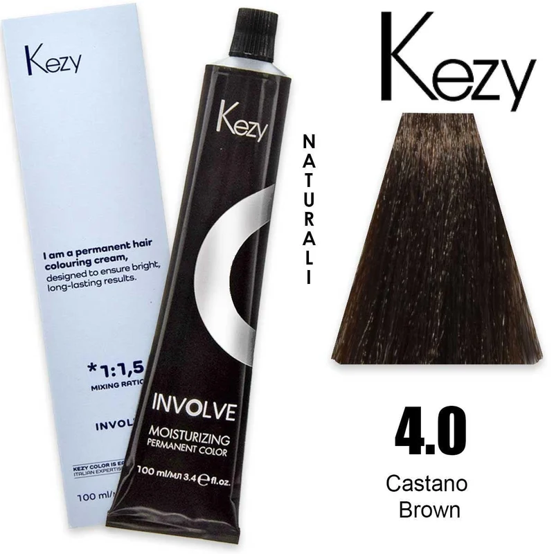 Kezy Involve Colore Castano 4.0 100 ml — Tinta capelli