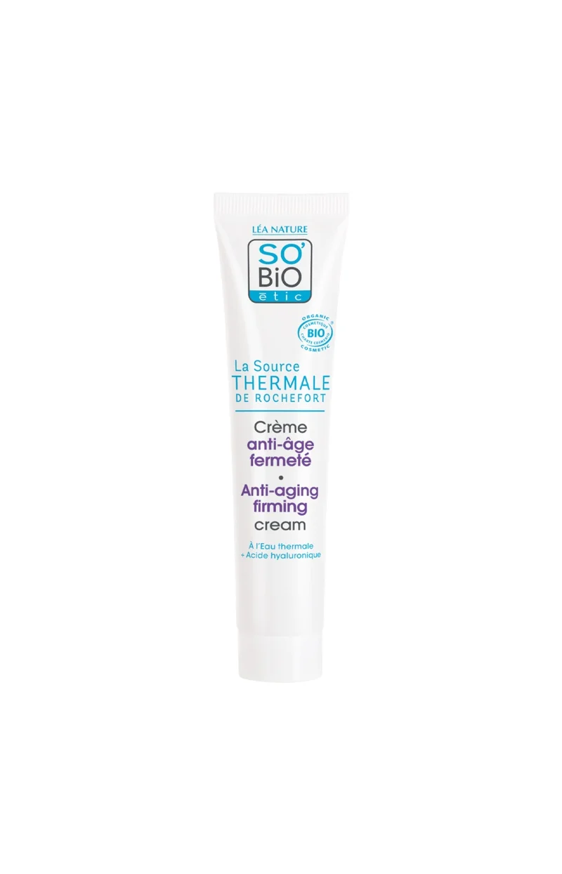 Crème anti-âge & fermeté bio - Eau thermale & acide hyaluronique - Peaux sensibles