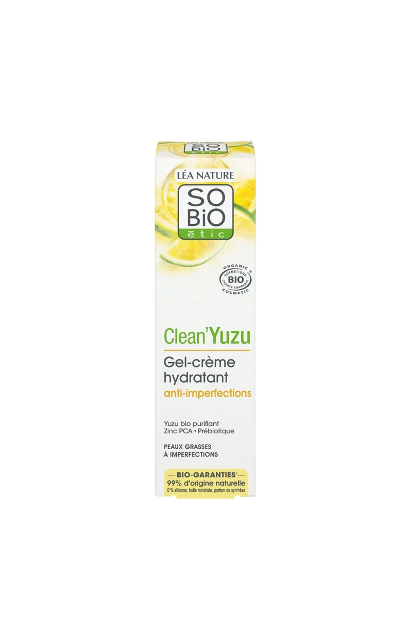 Gel-crème hydratant anti-imperfections bio - Clean'Yuzu - Peaux grasses à imperfections