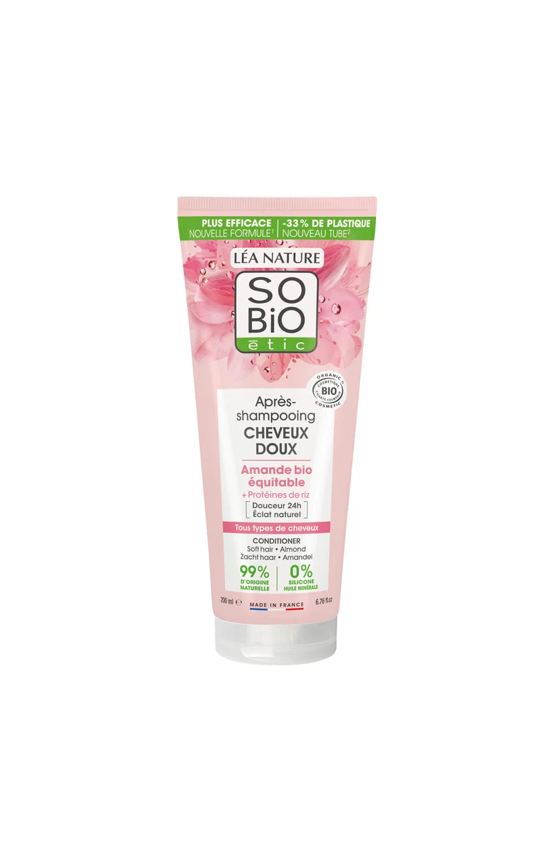 Après-shampoing hydratant bio - Lait d'amande & protéines de riz - Cheveux - 200 ml