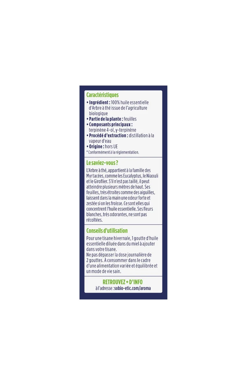 Huile essentielle d'arbre à thé bio - 12 ml