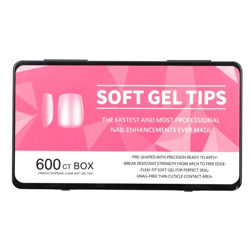 Capsules Américaines Soft Gel Tips Carré Court Boîte De 600 Pcs