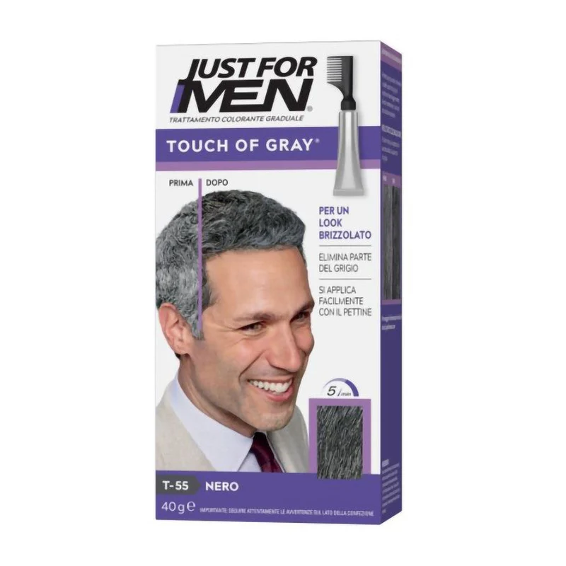 Just For Men Touch Of Gray T-55 Nero — Colore barba uomo