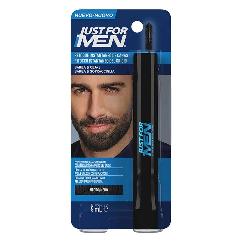Just For Men Ritocco istantaneo del grigio barba e sopracciglia Nero — Ritocco barba uomo