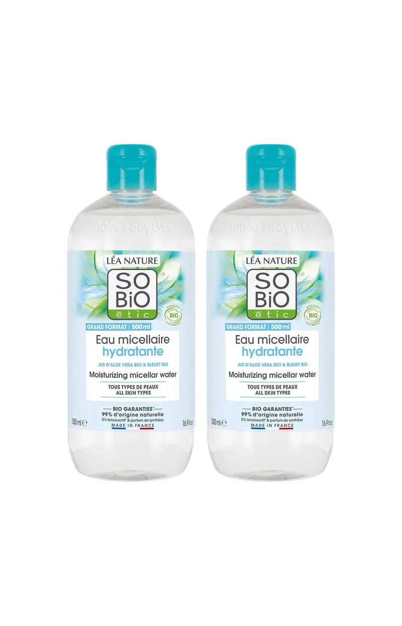 Eaux micellaires hydratante bio - Aloe vera - Visage - 2 x 500 ml