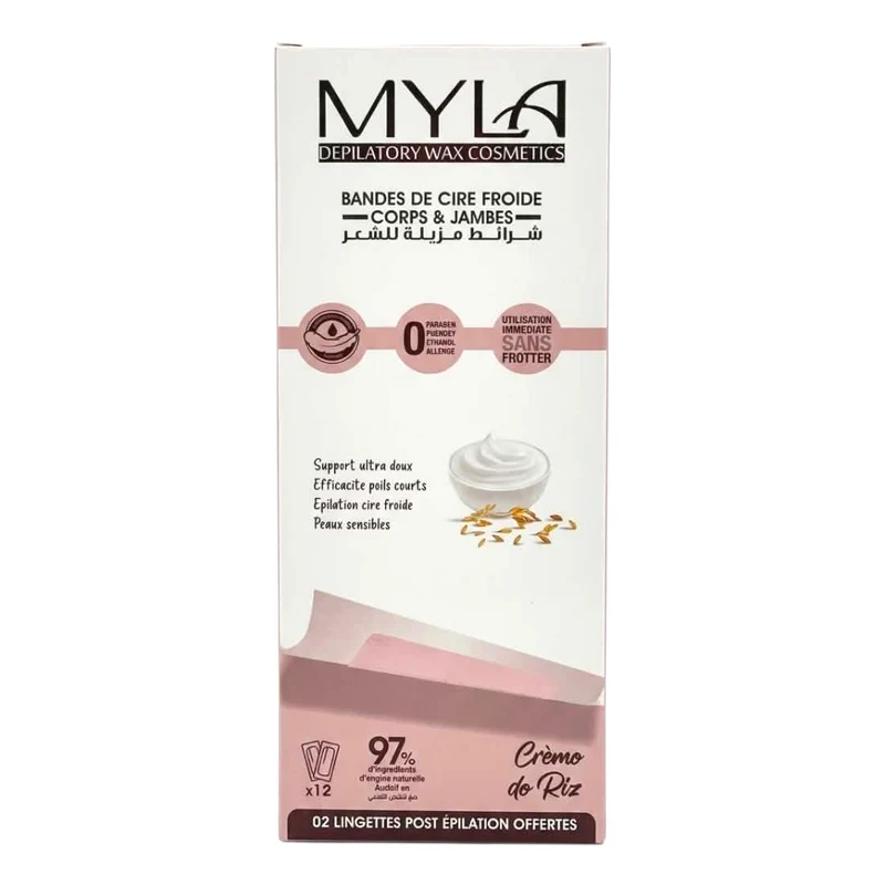 Myla Bande De Cire Froide Support Ultra Doux Efficacité Crémo Do Riz