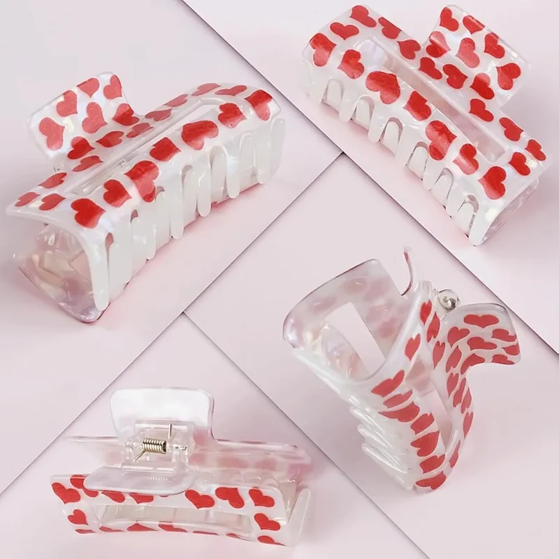 Pince Cheveux Carrée Motif Cœur