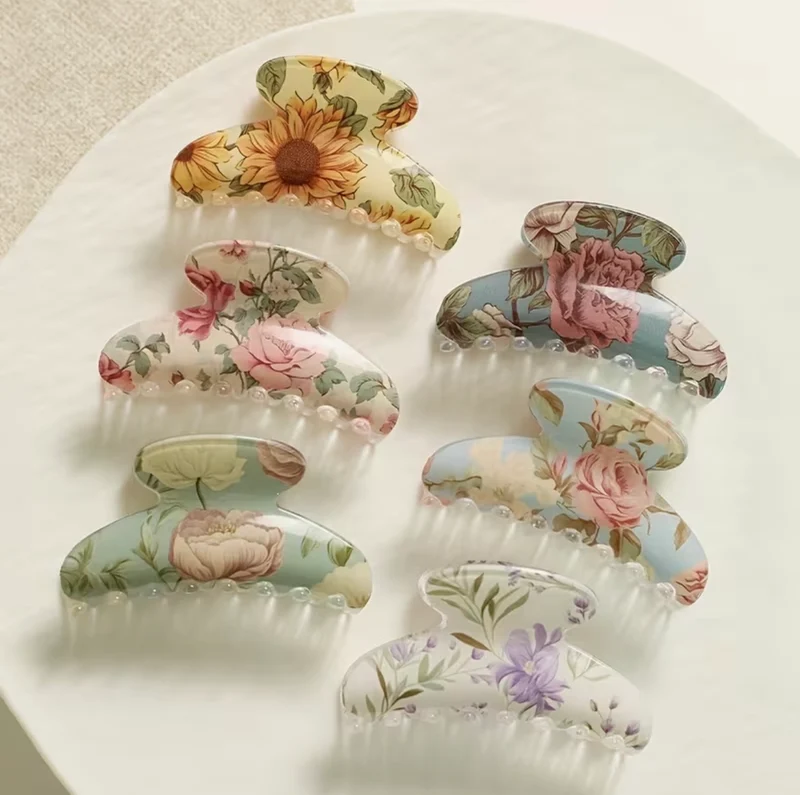 Pince À Cheveux Élégante De Haute Qualité Avec Motif Floral