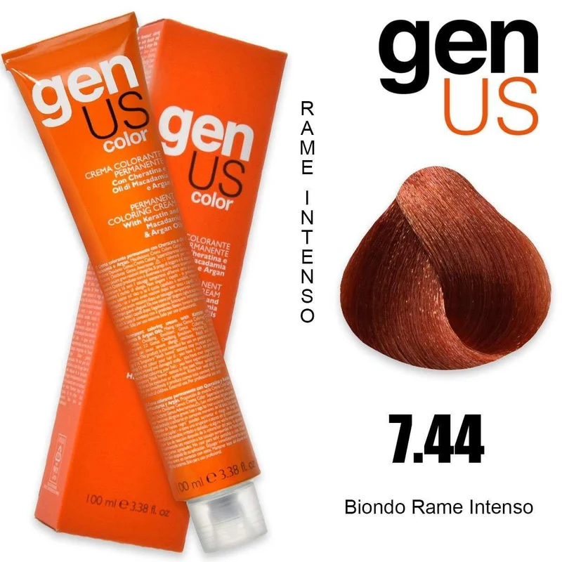 Genus Crema colorante permanente 7.44 100 ml — Tinta capelli