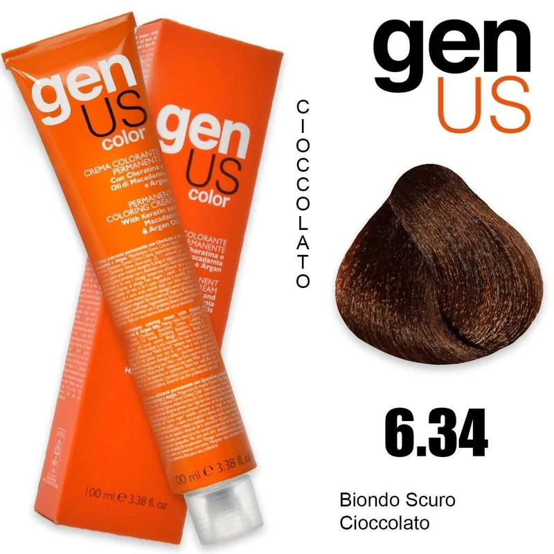 Genus Crema colorante permanente 6.34 100 ml — Tinta capelli