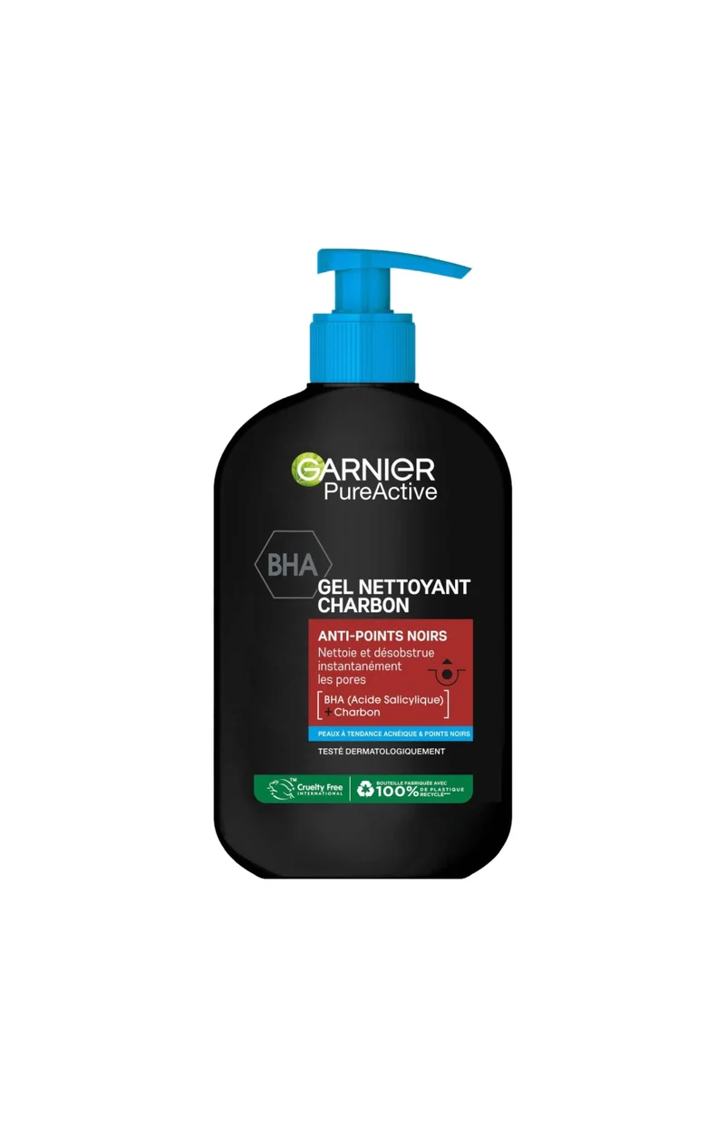 Gel nettoyant - PureActive Charbon - Peaux à tendance acnéique