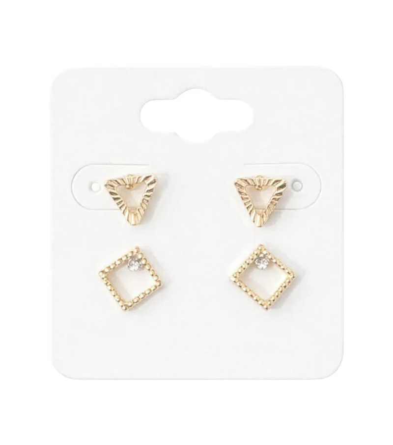 Lot De 2 Paires De Boucles Dorées Puces Cristallines Et Étoiles Solaires