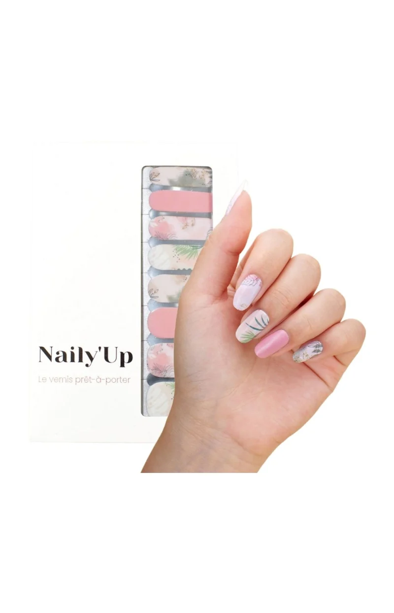 Vernis autocollant - Botanical pink - 16 bandes