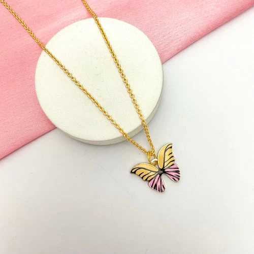 1 Pièces Collier Élégant Rétro Y2K Papillon - Pendentif Multicolore Pour Femmes Et Hommes Port Quotidien Cadeau De Saint-Valentin Idéal Pour Soirées
