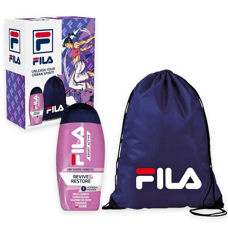 Fila Cofanetto gel doccia Revive e Restore 250 ml borsa palestra — Set corpo