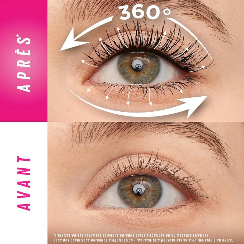 Maybelline New York Mascara Volume & Définition Effet Cils Déployés 360° Tenue 24H Sans Paquet Sensational Firework Very Black