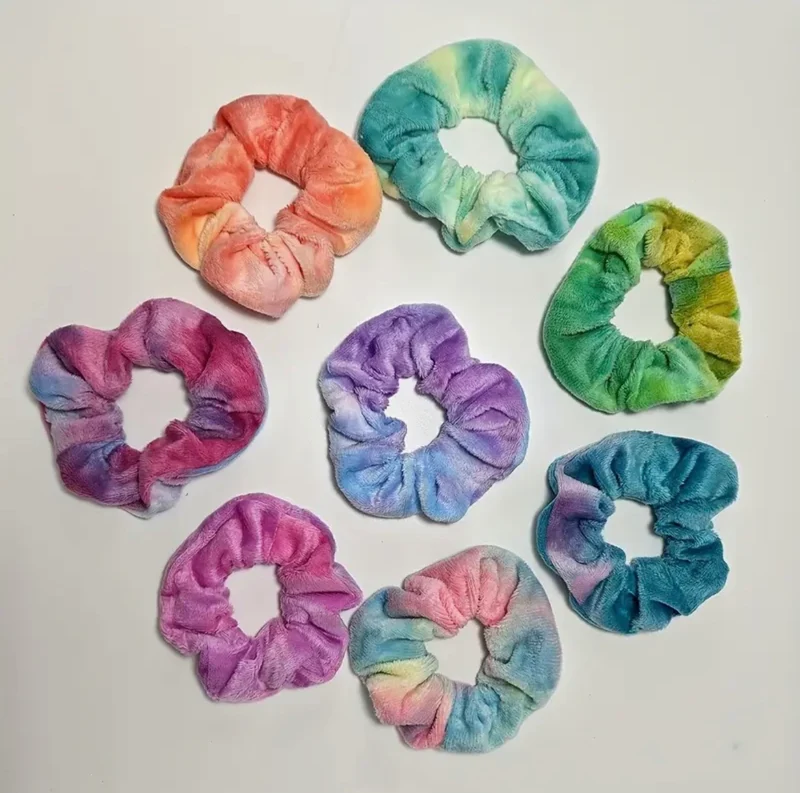 Élastique À Cheveux Chouchou En Peluche Douce Bandeaux Dégradés Super Féeriques Multicolore 1Pc