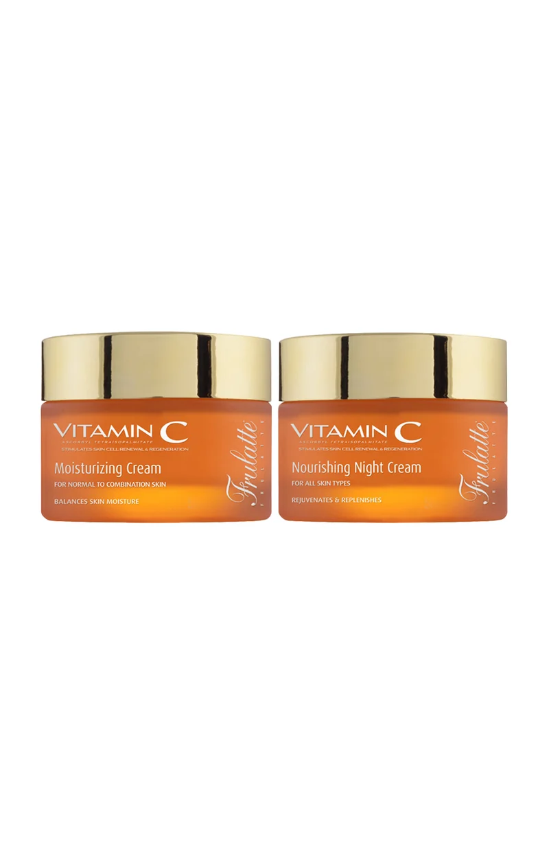 Crèmes hydratantes & nourrissantes - Vitamine C - Visage - Jour & nuit - 2 x 50 ml