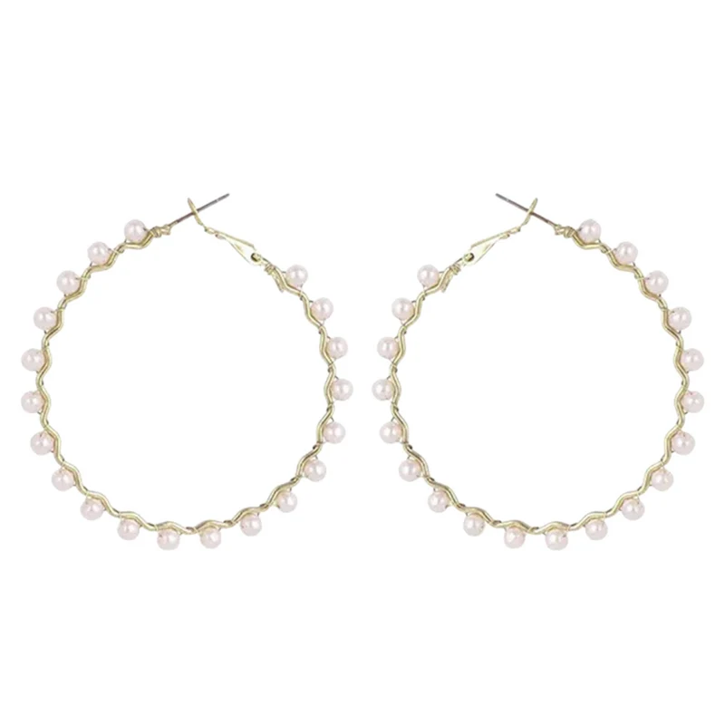 Boucles D’Oreilles Créoles Perles Fines