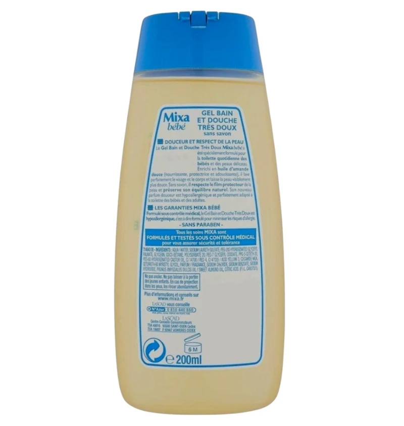 Mixa Bébé Gel Bain Et Douche Très Doux Huile D'Amande Douce