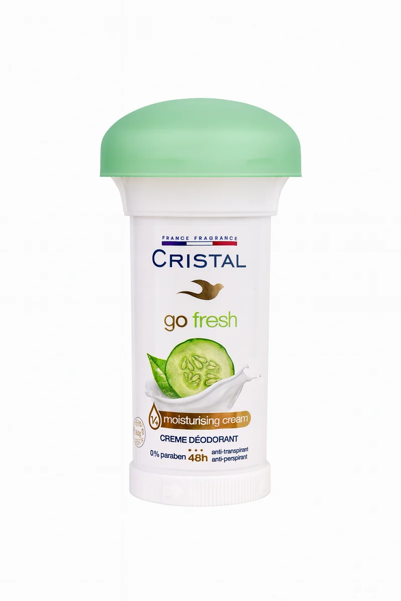 Cristal Déodorant Go Fresh – Concombre & Crème Hydratante (48H)