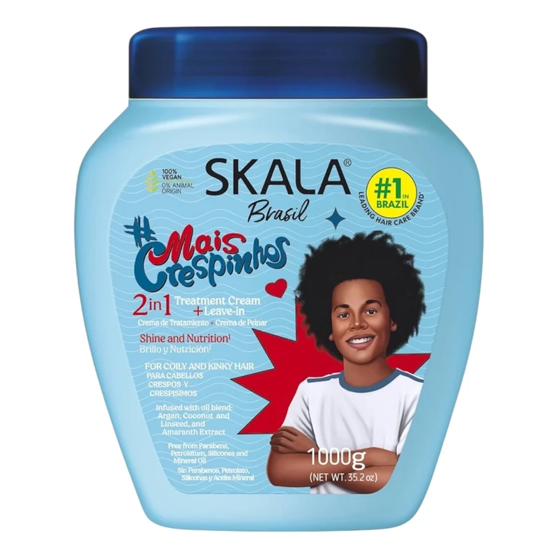 Skala Mais Crespinhos Crème Coiffante/Crème Hydratante 2En1 Pour Cheveux Crépus Et Très Crépus À L’Huile D’Argan Coco Lin Et Extrait D’Amarante