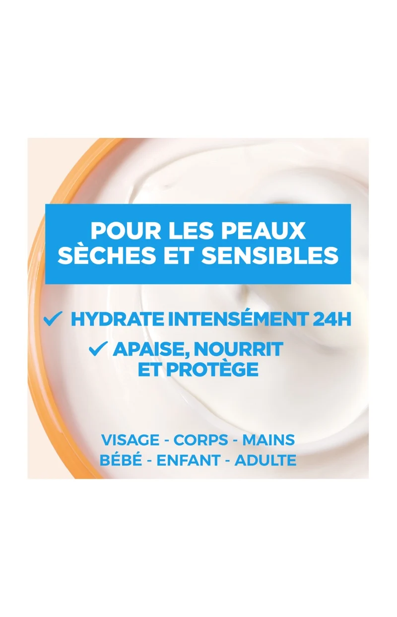 Crème anti-dessèchement - Peaux sèches & sensibles - Corps & visage - 400 ml