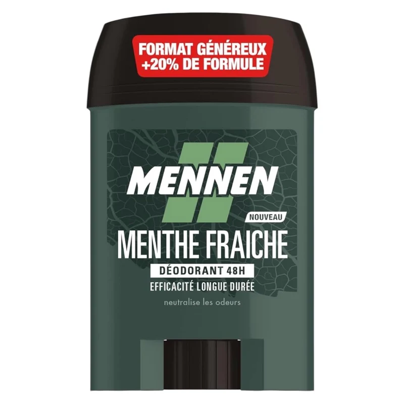 Mennen Natural Force Deodorant D'Origine Naturelle Homme 48H Stick Large Sans Alcool Anti Traces