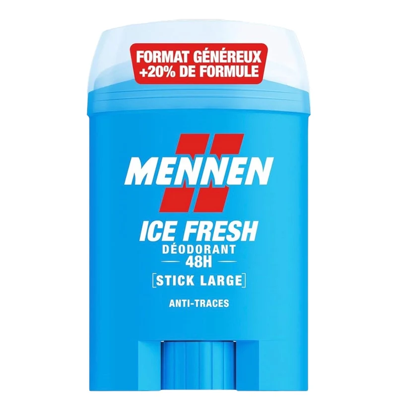 Mennen Ice Fresh Deodorant Homme 24H Stick Large Sans Alcool Anti Traces