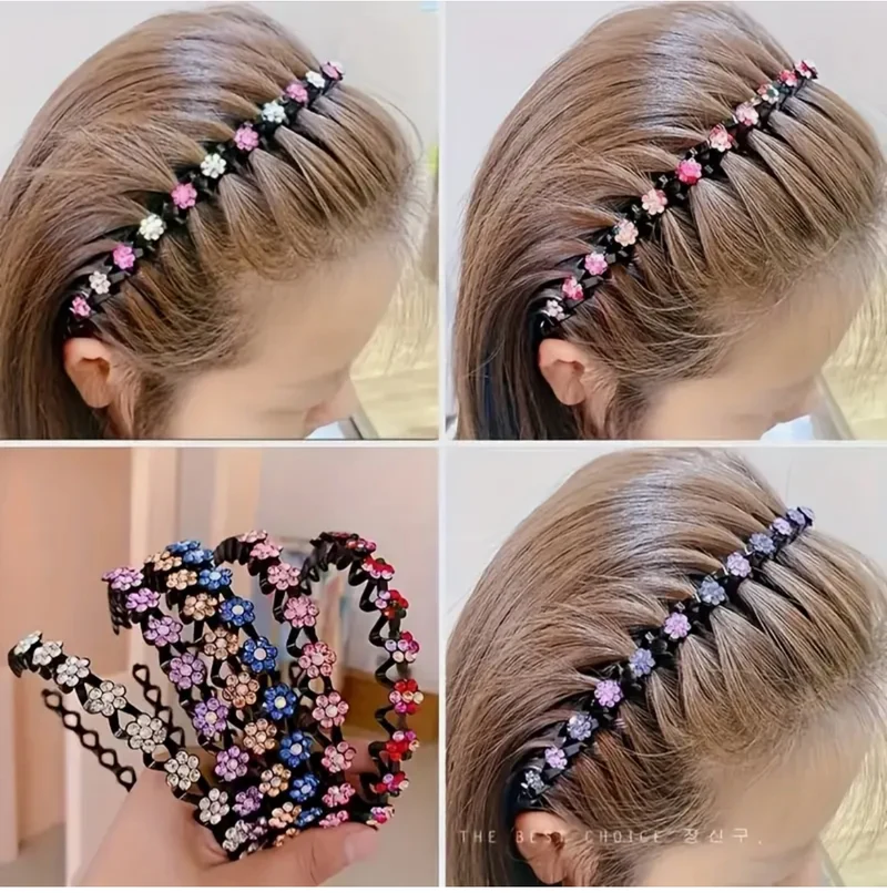 Bandeau Serre-Tête En Strass Antidérapant