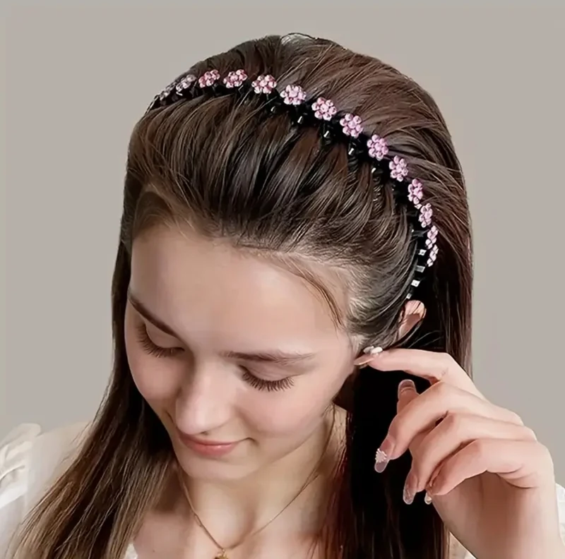 Bandeau Serre-Tête En Strass Antidérapant