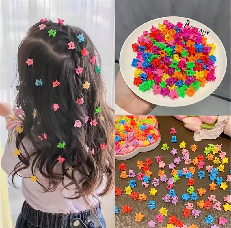 10 Pinces À Cheveux Miniatures Colorées