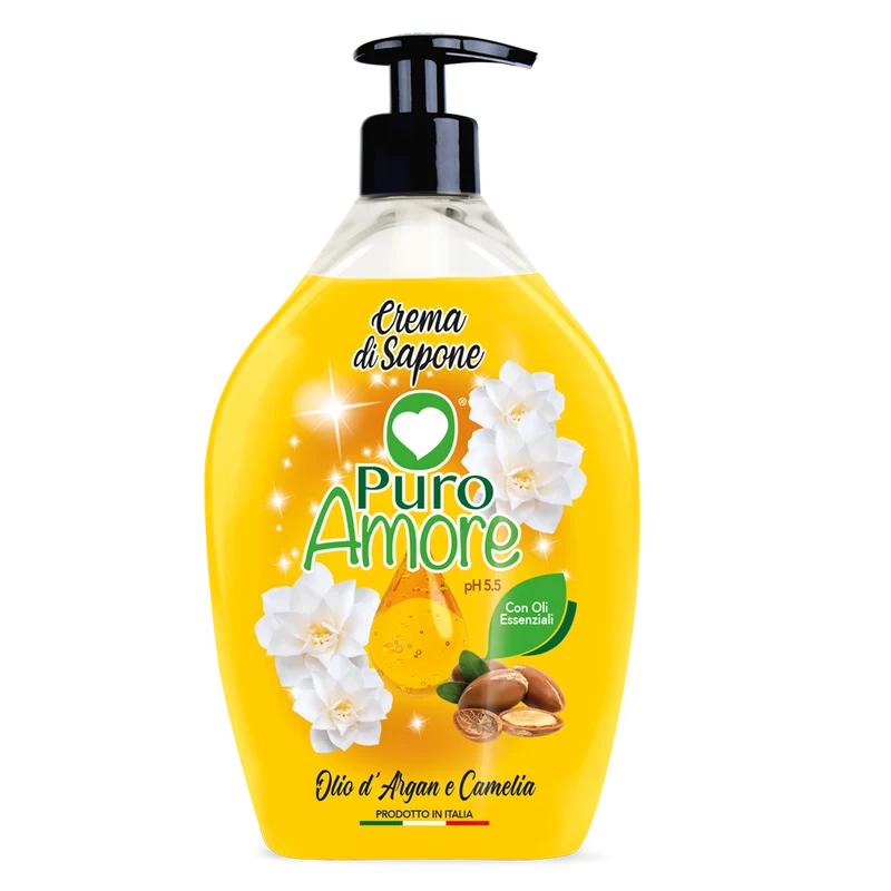 Puro Amore Crema di Sapone Olio Argan Camelia 750 ml — Crema lavante corpo