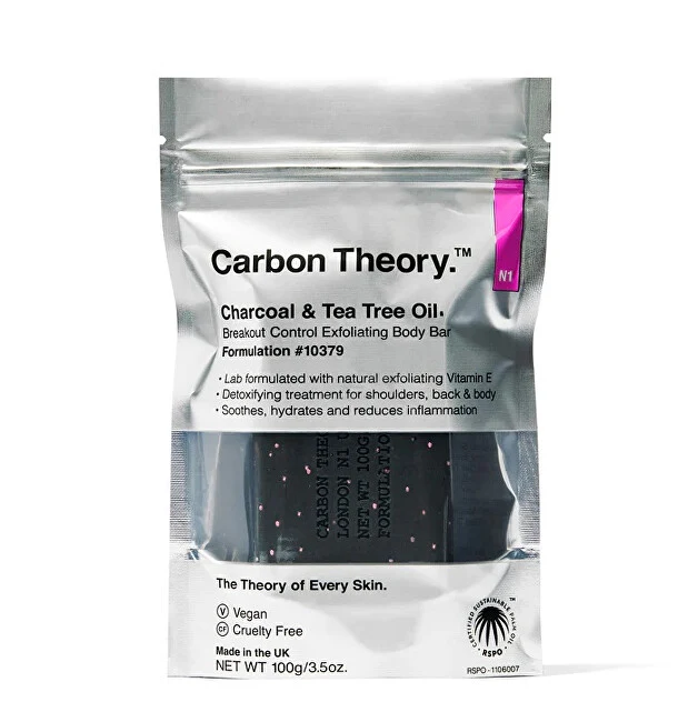 Carbon Theory Esfoliante Corpo Saponetta Carbone e Olio di Melaleuca 100 g — Sapone Esfoliante