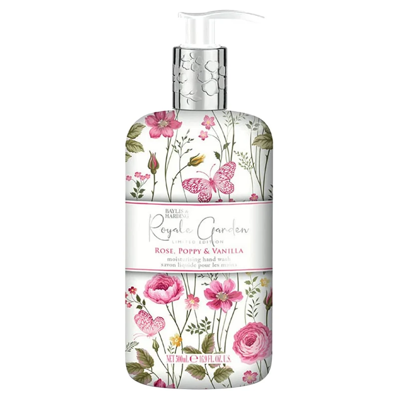 Baylis & harding Sapone liquido per le mani Rosa, Papavero e Vaniglia 500 ml — Sapone per mani liquido