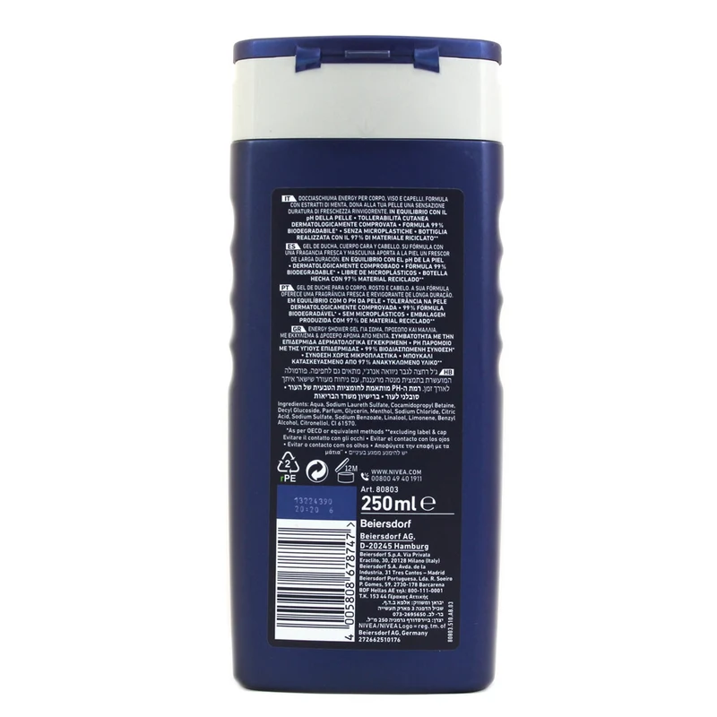 Nivea Energy Gel doccia Uomo 250 ml — Gel doccia