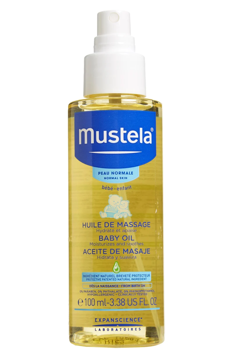 Mustela Bébé Baby Olio da massaggio idratante per neonati dalla nascita 100 ml — Olio corpo