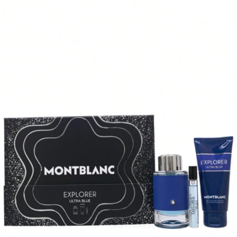 Mont Blanc Cofanetto Explorer Ultra Blue 100ml + miniatura 7,5ml + gel doccia 100ml — Eau de Parfum