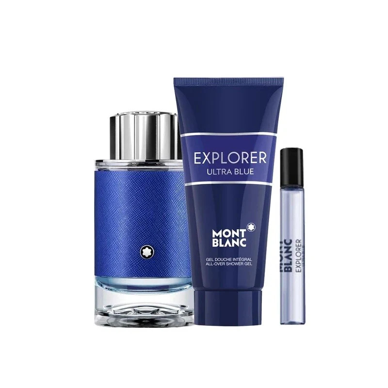 Mont Blanc Cofanetto Explorer Ultra Blue 100ml + miniatura 7,5ml + gel doccia 100ml — Eau de Parfum