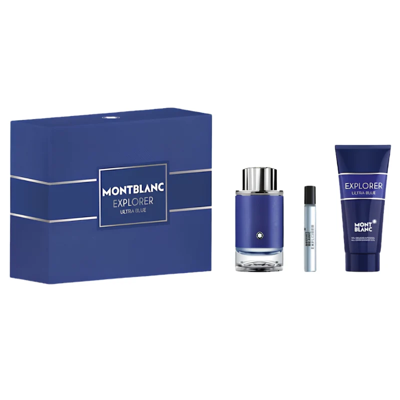 Mont Blanc Cofanetto Explorer Ultra Blue 100ml + miniatura 7,5ml + gel doccia 100ml — Eau de Parfum