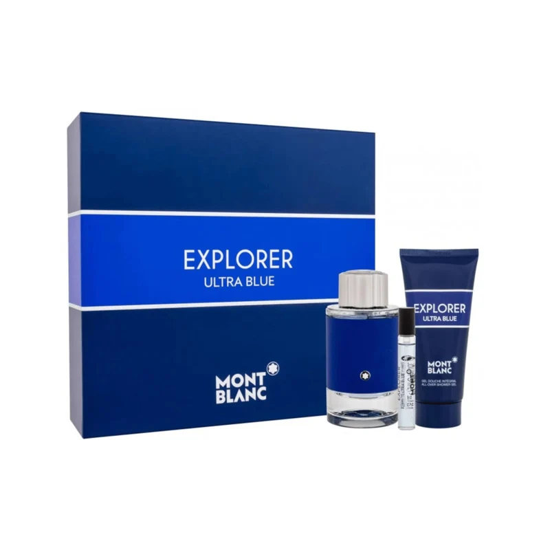 Mont Blanc Cofanetto Explorer Ultra Blue 100ml + miniatura 7,5ml + gel doccia — Eau de Parfum