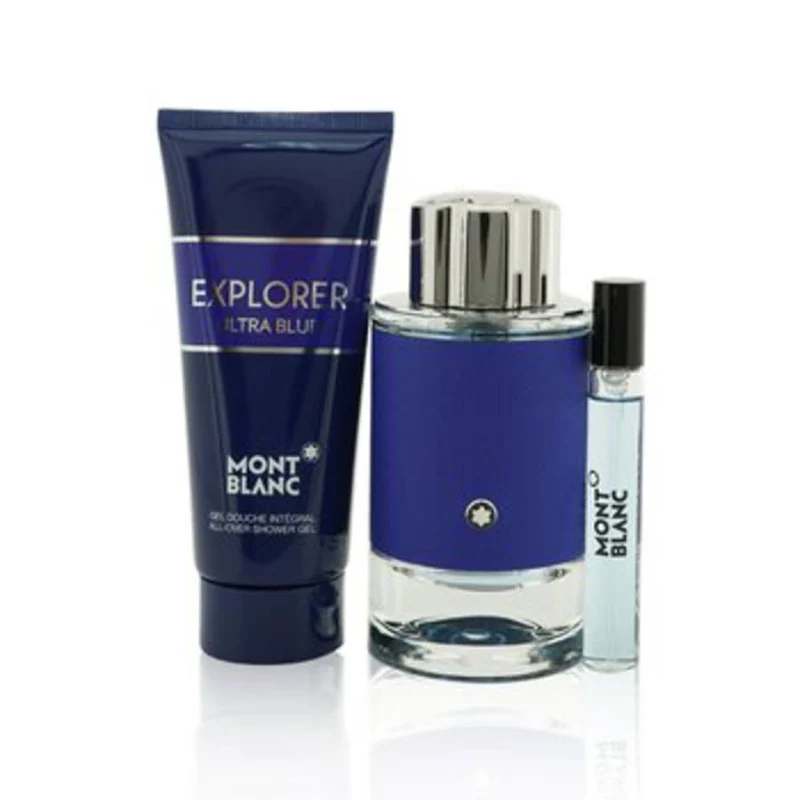 Mont Blanc Cofanetto Explorer Ultra Blue 100ml + miniatura 7,5ml + gel doccia — Eau de Parfum
