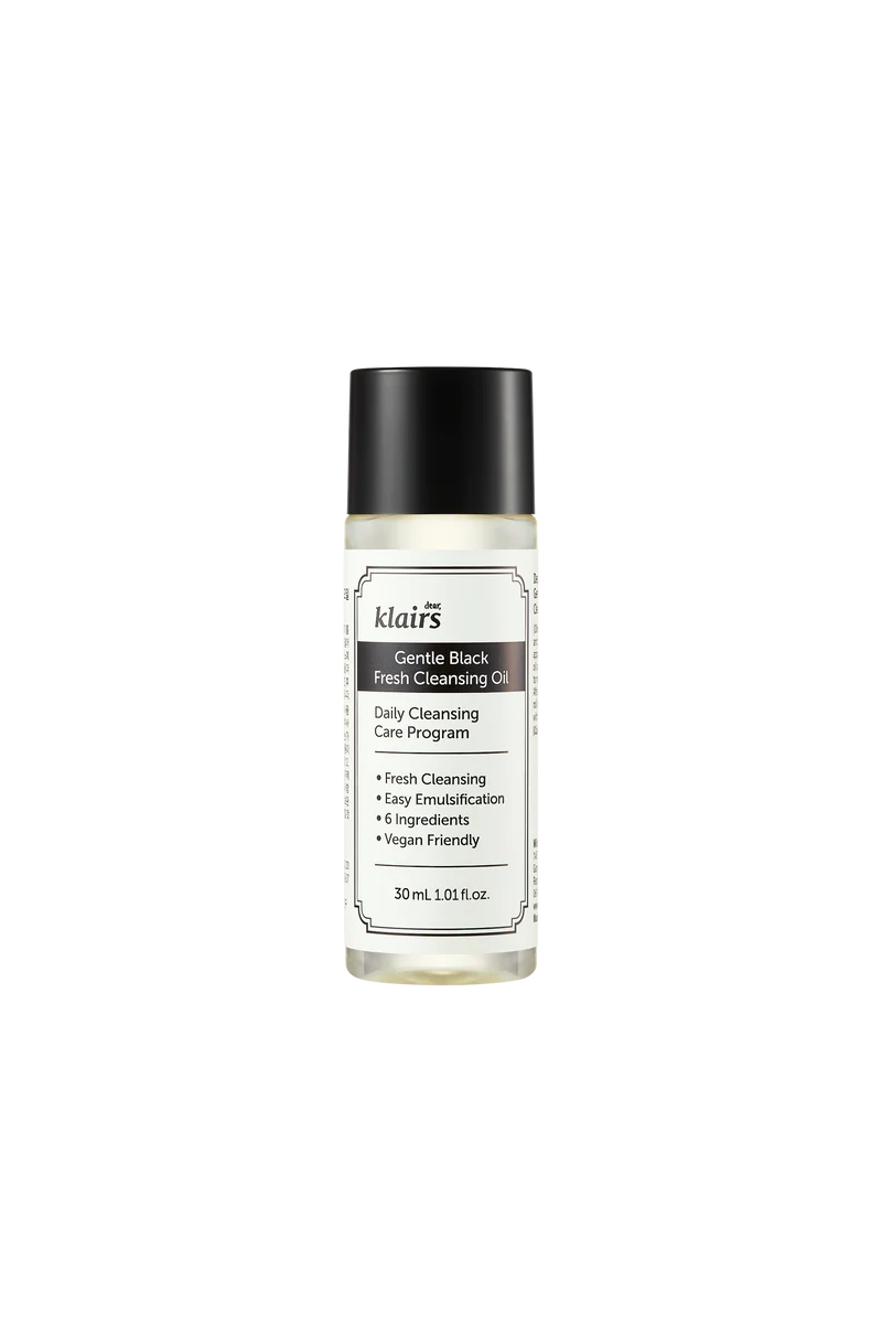 Dear, klairs Gentle Black Fresh Olio detergente pelli grasse 30 ml — Olio detergente
