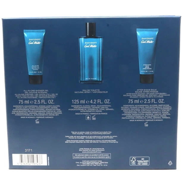 Davidoff Cool Water Man United Eau de Toilette 125 ml + Balsamo Dopobarba 75 ml — Eau de Toilette