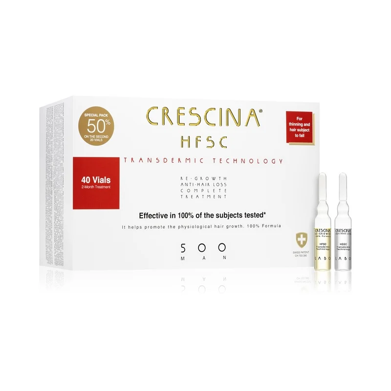 Crescina Transdermic 500 Trattamento crescita capelli uomo 40 x 3,5 ml — Trattamento capelli