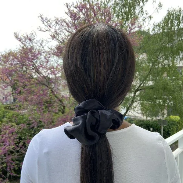Chouchou scrunchie satin noir