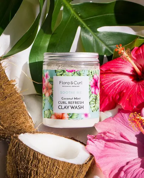 Soin à l'Argile Cheveux Coconut Mint Curl Refresh Clay Wash - Flora & Curl